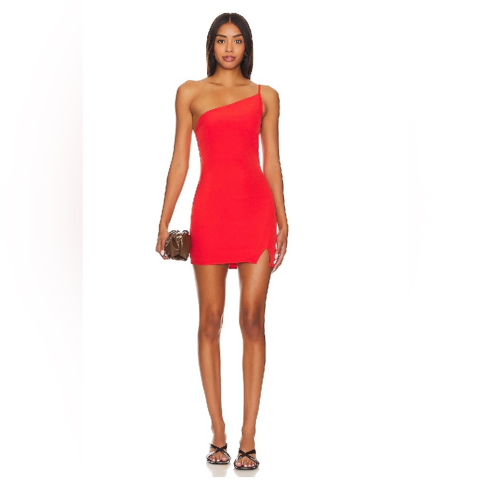 NWOT Revolve Lovers and Friends Keely Mini Dress Red One-Shoulder XS